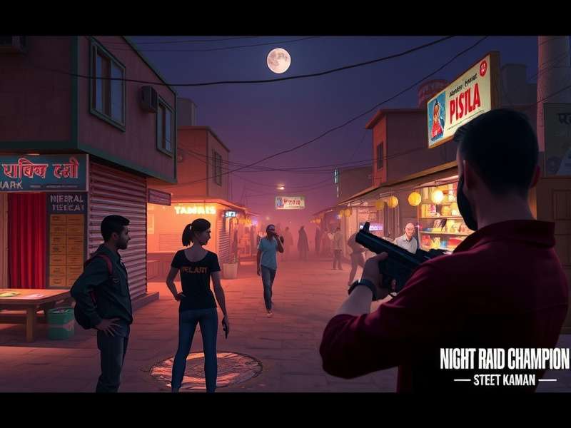 Night Raid Champion Gameplay - Market Heist mode Night Raid Champion gameplay screenshot showing a team planning a heist in a Mumbai night market